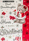 Great Granddaughter Christmas - Cute Robin Happy