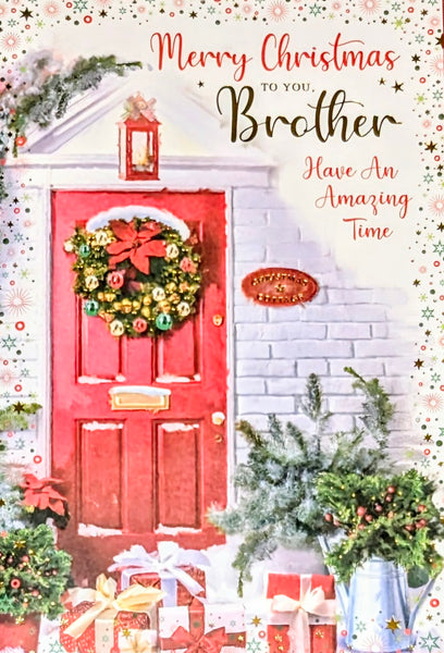 Brother Christmas - Traditional Red Door & Wreath