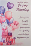 Open Female Birthday - Traditional Boxes & Balloons Happy