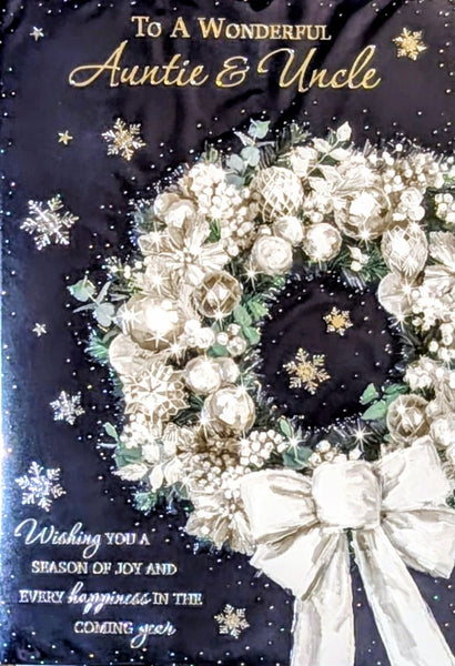Auntie & Uncle Christmas - Traditional Wreath Wonderful
