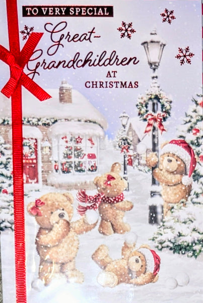 Great Grandchildren Christmas - Cute Bears In Snow