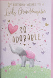 Granddaughter 1 Birthday - Cute Pink Elephant