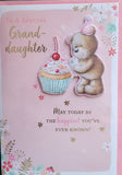 Granddaughter Birthday - Cute Bear and Cake