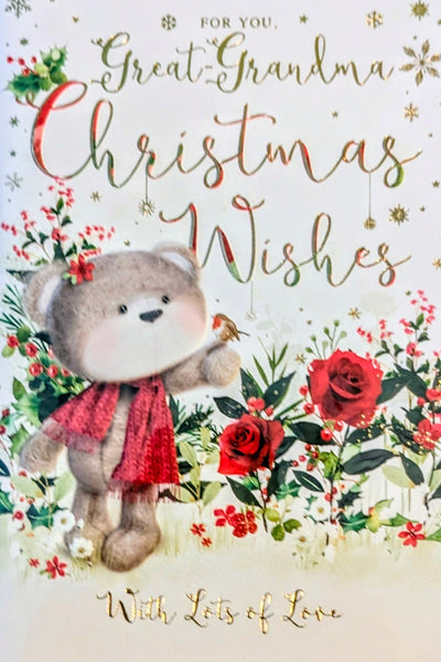 Great Grandma Christmas - Cute Flowers Wishes