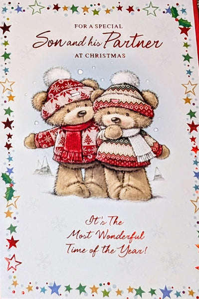 Son & Partner Christmas - Cute Bears With Jumpers