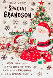 Grandson Christmas - Large Cute Santa & Bears