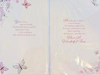 Friend Birthday - Butterfly & Flowers  Words