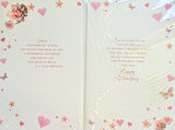 Daughter & Son In Law Anniversary - Traditional Heart Words