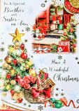 Brother & Sister In Law Christmas - Traditional Tree & Gift Basket