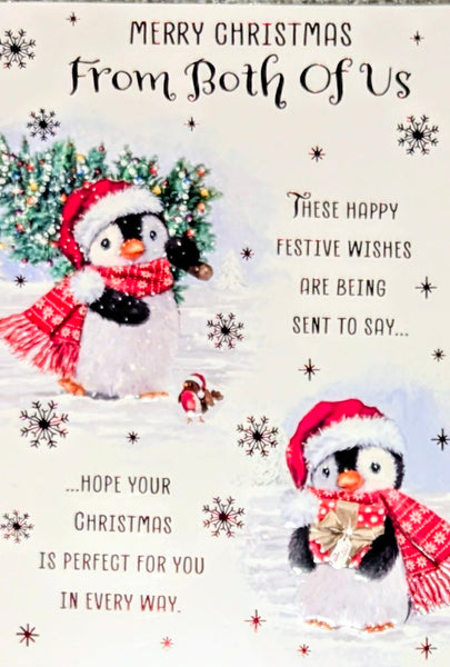 From Both Of Us Christmas - Cute Penguins Merry
