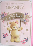Granny Birthday - Cute Bear Holding Banner