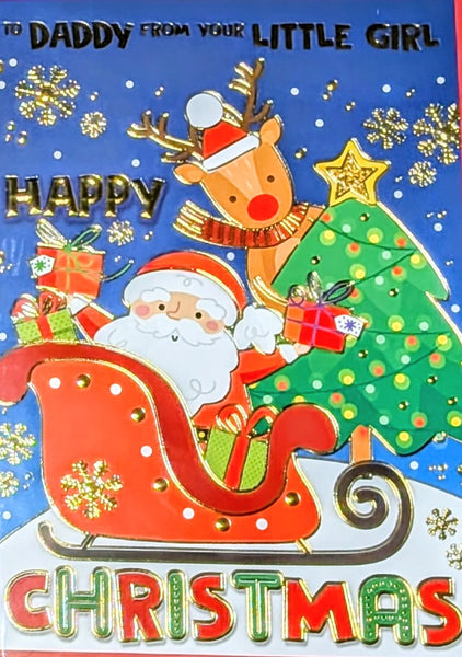 Daddy From Little Girl Christmas - Santa & Tree