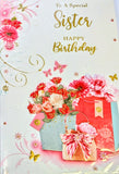 Sister Birthday - Traditional Flowers In Gift Bags