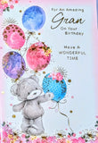 Gran Birthday - Cute Bear With Balloons