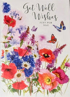 Get Well Soon - Flowers & Butterflies