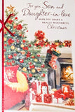 Son & Daughter In Law Christmas - Traditional Fireplace & Stockings