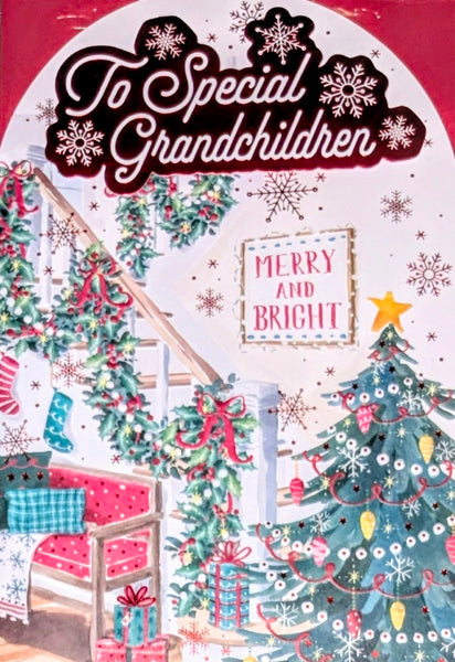 Grandchildren Christmas - Traditional Tree & Stairs