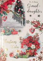Granddaughter Christmas - Traditional Stairs & Flowers