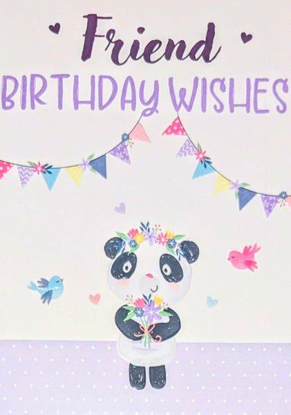 Friend Birthday - Cute Panda Lilac