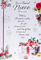 Niece Christmas - Traditional Gift Box Words