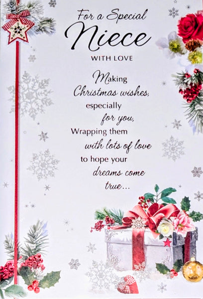 Niece Christmas - Traditional Gift Box Words