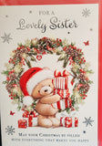Sister Christmas - bear and Wreath