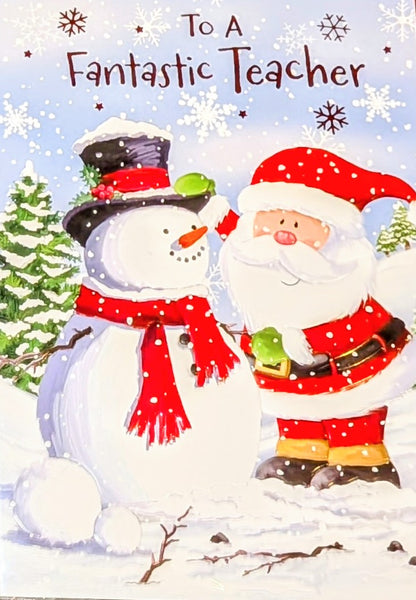 Teacher Christmas - Santa & Snowman