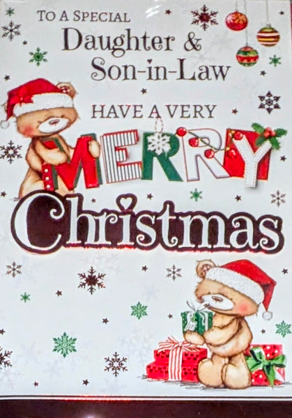 Daughter & Son In Law Christmas - Large Cute Bears Merry
