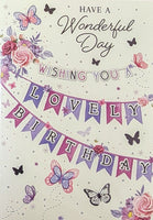 Open Female Birthday - Traditional Purple Bunting