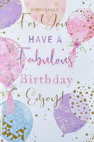 Open Female Birthday - Pink & Lilac Balloons