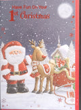 Baby's 1st  Christmas - Santa and Deer