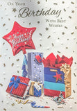 Open Male Birthday - Red Balloon & Gifts