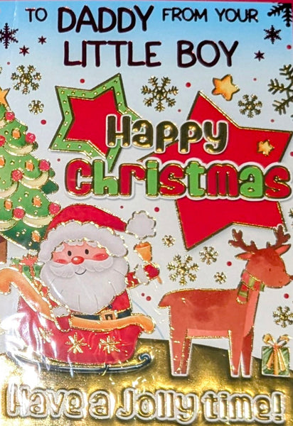 Daddy From Little Boy Christmas - Santa Red Stars