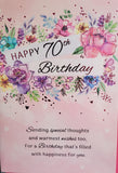 70 Birthday Female - Pink Flowers