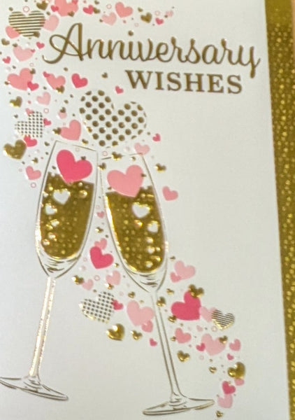 Your Anniversary - Champagne & Hearts Wishes