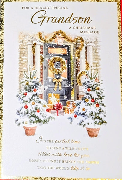 Grandson Christmas - Traditional Black Door Words
