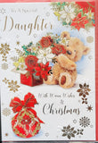 Daughter Christmas - Cute Bear and flowers