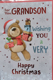 Grandson Christmas - Cute Bears Carrying boxes