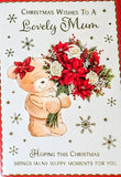 Mum Christmas - Cute Bear With Bouquet