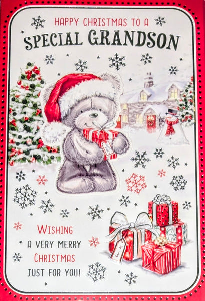 Grandson Christmas- Large Cute Bears With Gifts