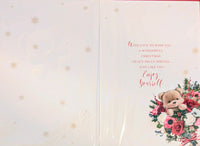 Great Granddaughter Christmas - Cute Bear In Bouquet