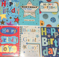 3 x Open Male Birthday Cards - Modern