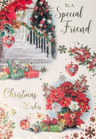 Friend Christmas - Traditional Stairs & Flowers