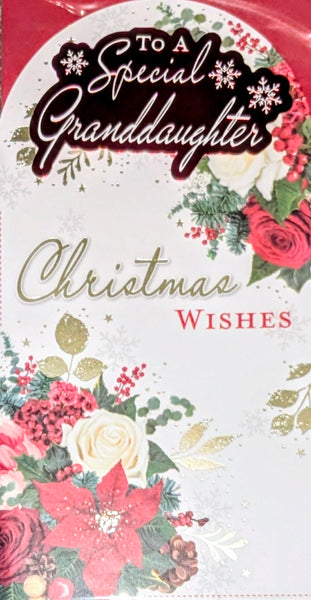 Granddaughter Christmas - Slim Platinum Flowers