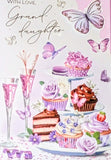 Granddaughter Birthday - Traditional Cakes & Butterflies