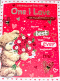 Valentines One I love - Large Cute Bear With Bouquet
