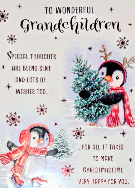 Grandchildren Christmas - Cute Penguins Wonderful