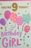 9 Girl Birthday - Balloons