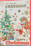 Grandson Christmas - Cute bear and tree