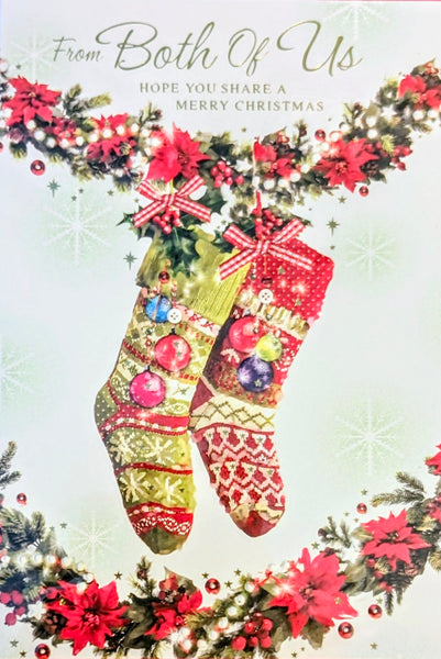 From Both Of Us Christmas - Traditional Green & Red Stockings